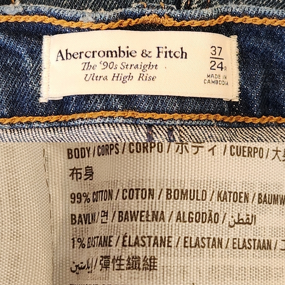 Abercrombie & Fitch Plus Size 37 24 '90s Straight Ultra High Rise Jean NWT - Picture 11 of 12